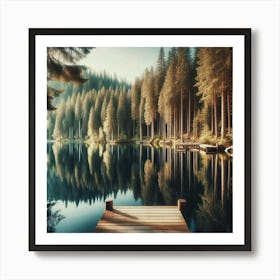 Pier In The Forest Art Print