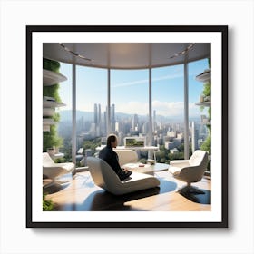 Futuristic Living Room 14 Art Print