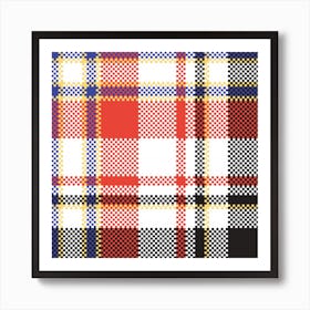 Plaid Mosaic Pixel Seamless Pattern Art Print