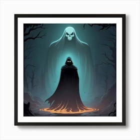 Dark Hooded Figure Art Print