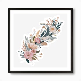 Floral Feather Art Print