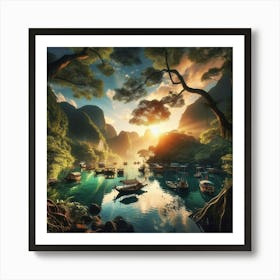 Sunrise In The Mountains 11 Art Print