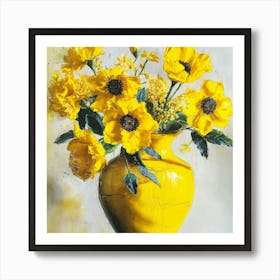 Yellow Vase living room art print 3 Art Print