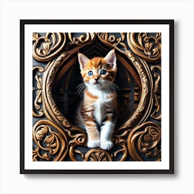 Kitty In A Frame Art Print