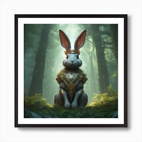 Rabbit In The Forest 32 Art Print