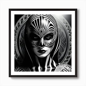 Black And White Portrait Of A Woman 11 Art Print