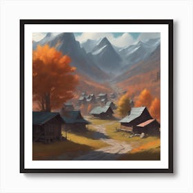 Village In Autumn 9 Art Print