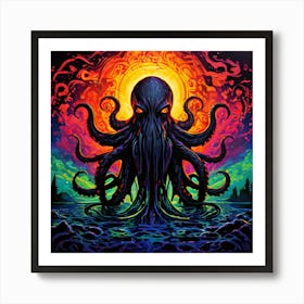 Psychedelic Cthulhu Art Print