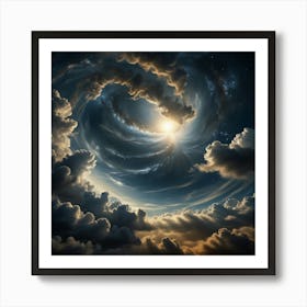 Cloudy Night Sky Art Print