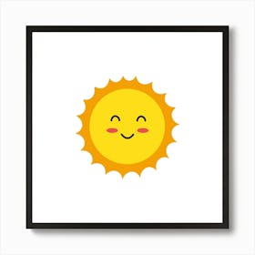 Cute sun printable art, smile sun print for Kids room, Sun poster, Kids playroom poster, Nursery sun wall art Downloadable file 3 Art Print