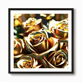 Gold Roses 6 Art Print