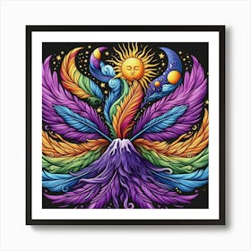 Psychedelic Feathers Art Print