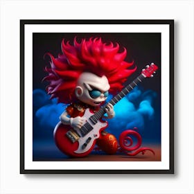 Skeleton Guitar Art Print