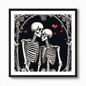 Skeleton Lovers 6 Art Print