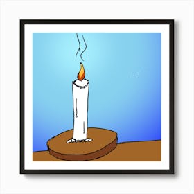 Candle On A Table Art Print