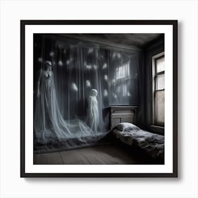 Walls Are Covered In Transparent Shadow Like Images Of Haunting Memories Art Print