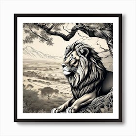 Lion In The Forest 13 Art Print