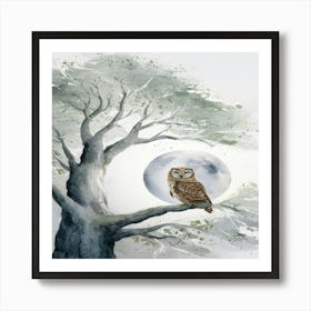 Owl In The Tree Art Print