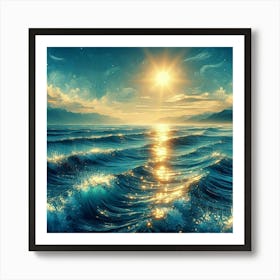 Sunset Over The Ocean Art Print