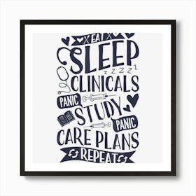 Clinicals Nurse Funny Rn Nursing School Women Gifts Art Print