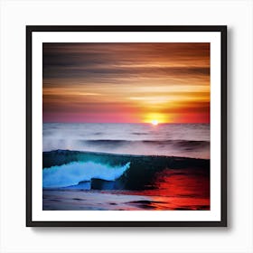 Sunset At The Beach 314 Art Print