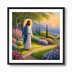 Jesus In The Garden 2 Art Print