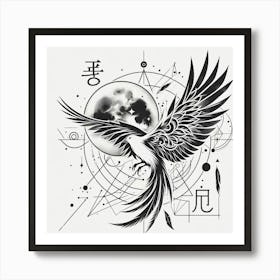 Phoenix Tattoo 1 Art Print