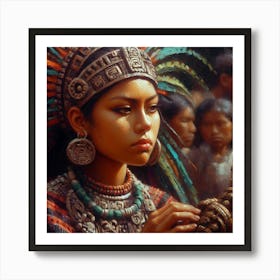 Aztec Woman Art Print