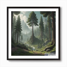 Pillar tree Dryad forest Art Print