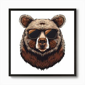 Bear In Sunglasses 7 Art Print