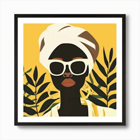 African Woman With Sunglasses 3 Art Print