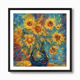 Sunflowers, Van Gogh style Art Print