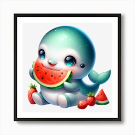 Cute Whale Art Print