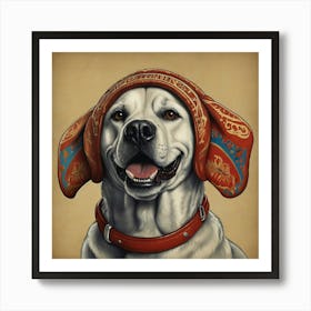 Dog In A Hat Art Print