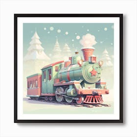 Christmas Train Art Print