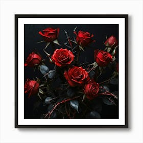 Dark Roses Art Print