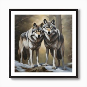 Wolf Couple Art Print