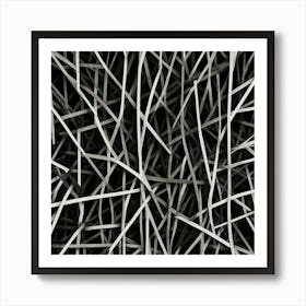 Abstract Black And White Pattern 6 Art Print