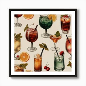 Default Vintage Cocktails For Different Seasons Aesthetic 0 Art Print