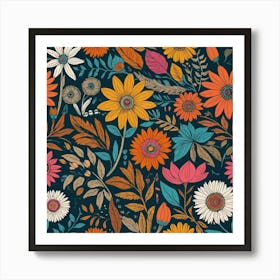 Floral Seamless Pattern 3 Art Print