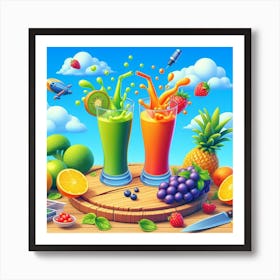 3D juices Art Print