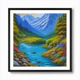 Valley In The Mountains Art Print