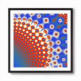 Digital Arts Fractals Futuristic Red Blue Art Print