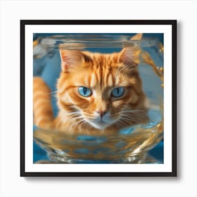 Fish Bowl Cat Photo Art Print