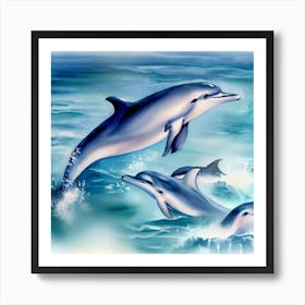 Liquid Poetry: Graceful Dolphins 1 Art Print