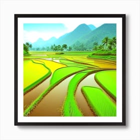 Rice Fields In Vietnam 1 Art Print