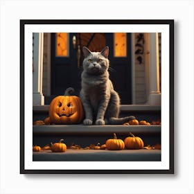 Halloween Cat 24 Art Print