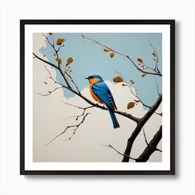 Polish Wycinanki, Bird On a Branch, folk art,  154 Art Print