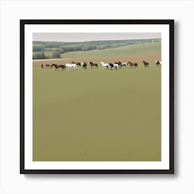 Horses In A Field 13 Art Print