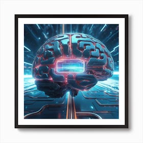 Brain On A Circuit Board 76 Art Print